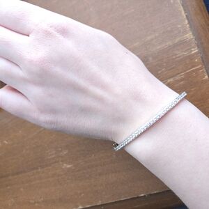 Elegant Silver Diamond Cuff Bracelet